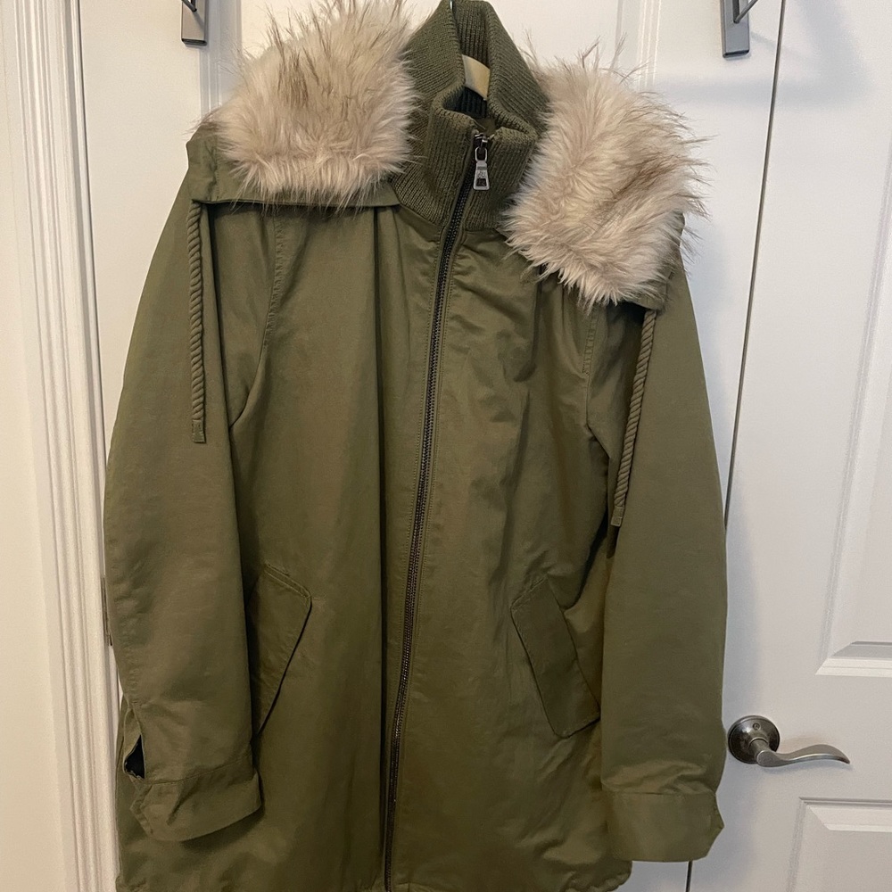 Sam Edelman A-Line Anorak with Faux Fur Collar - NWOT